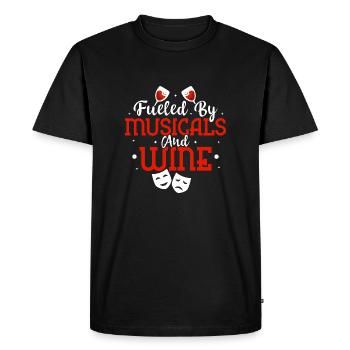 Fueled By Musicals And Wine Singing Theater - Men's Premium Organic T-Shirt - black - Front - Nico (187cm)