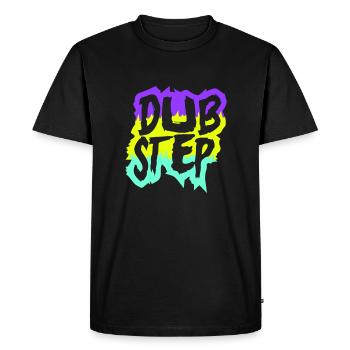 Dub Step Techno Musique Party Club Texte Lettrage - T-shirt Premium bio Homme - noir - Devant - Nico (187cm)