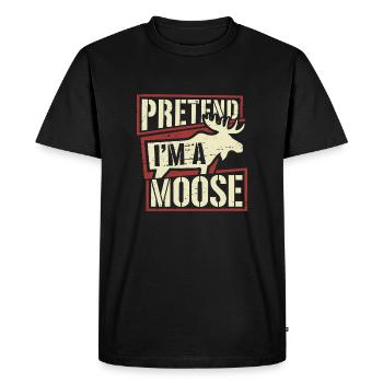 Moose love with wit - Men's Premium Organic T-Shirt - black - Front - Nico (187cm)