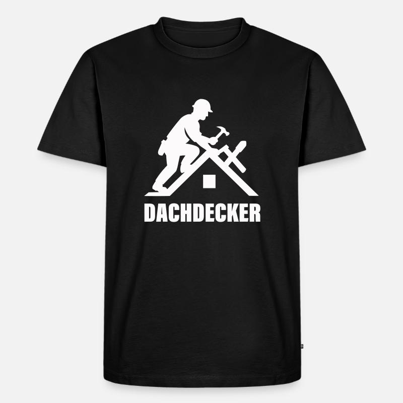 dachdecker - Männer Premium Bio T-Shirt - Schwarz