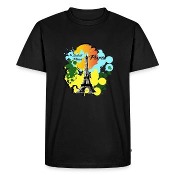 Soleil Plein - T-shirt Premium bio Homme - noir - Devant - Nico (187cm)