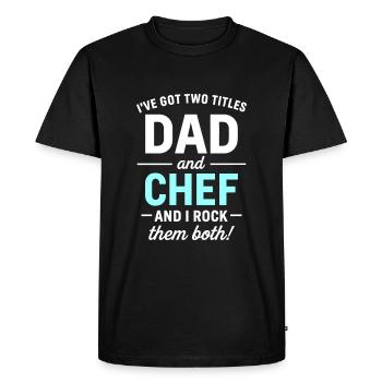 Papa et patron pour la fête des pères - T-shirt Premium bio Homme - noir - Devant - Nico (187cm)