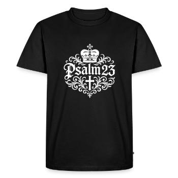 Psaume 23 Verset biblique - T-shirt Premium bio Homme - noir - Devant - Nico (187cm)