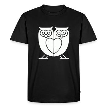 Hiboux 2 - T-shirt Premium bio Homme - noir - Devant - Nico (187cm)