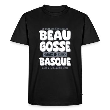 Beau gosse Basque cadeau homme basquais - T-shirt Premium bio Homme - noir - Devant - Nico (187cm)