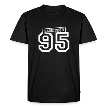 banlieue 95 - T-shirt Premium bio Homme - noir - Devant - Nico (187cm)