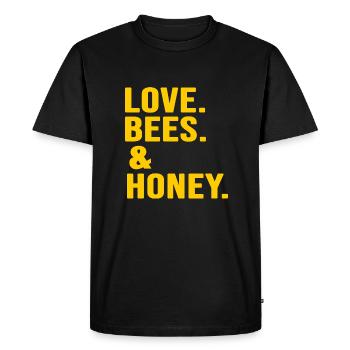 Apiculteur abeille mellifère marchand de miel abeille miel - T-shirt Premium bio Homme - noir - Devant - Nico (187cm)