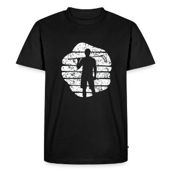 Floorball Floorball FLOORBALL Legend Floorballer - T-shirt Premium bio Homme - noir - Devant - Nico (187cm)