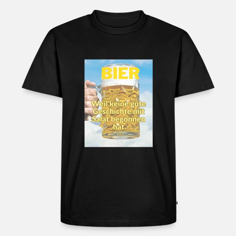 Bier Witz - Männer Premium Bio T-Shirt - Schwarz