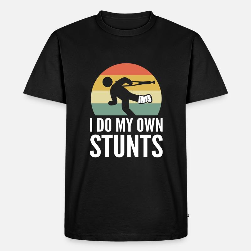 Gebrochenes Bein - Männer Premium Bio T-Shirt - Schwarz