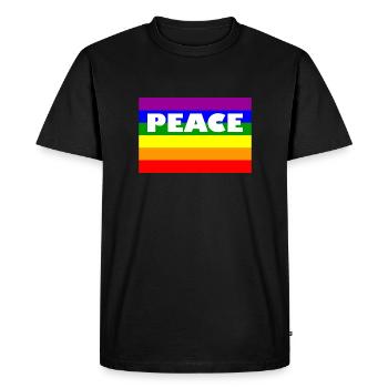 drapeau de paix non était signe de paix amour de paix - T-shirt Premium bio Homme - noir - Devant - Nico (187cm)