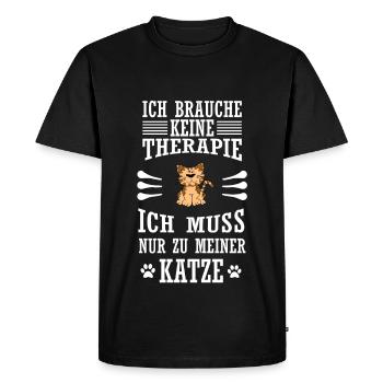 Katze - Männer Premium Bio T-Shirt - Schwarz - Vorne - Nico (187cm)