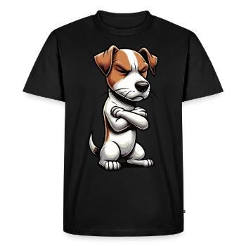 Jack Russel terrier Jack russel amoureux de Jackie - T-shirt Premium bio Homme - noir - Devant - Nico (187cm)
