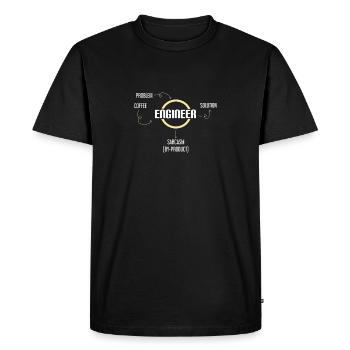 Problem Coffee Engineer Solution Sarcasm Funny - Men's Premium Organic T-Shirt - black - Front - Nico (187cm)