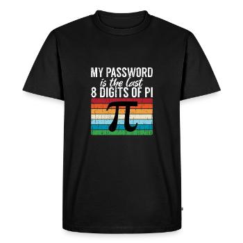 My Password Is The Last 8 Digits of Pi Gift Math - T-shirt Premium bio Homme - noir - Devant - Nico (187cm)