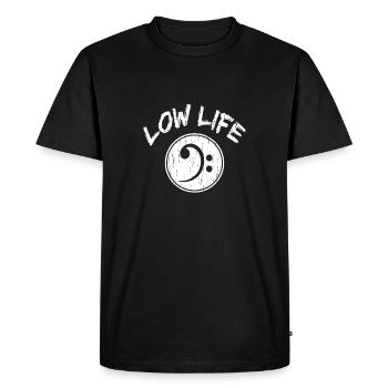 Cool Bass Clef Low Life Pun Music Performance Band - Men's Premium Organic T-Shirt - black - Front - Nico (187cm)