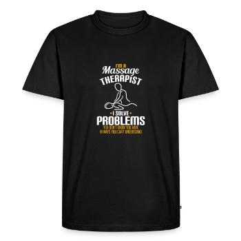 Massage therapist gifts Massage therapy solve - T-shirt Premium bio Homme - noir - Devant - Nico (187cm)