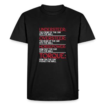 Understeer Oversteer Horsepower Torque - Men's Premium Organic T-Shirt - black - Front - Nico (187cm)