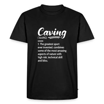 Caving Definition Speleology Caves Spelunking - Men's Premium Organic T-Shirt - black - Front - Nico (187cm)