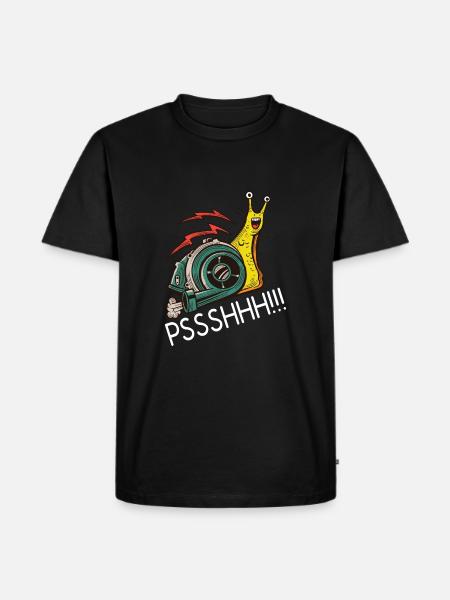 Snail Funny Turbo Boost Racing Pshh - Men's Premium Organic T-Shirt - black
