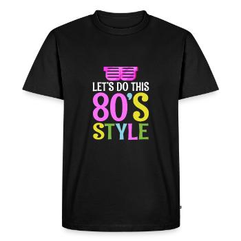| de style des années 80 Costume de fête rétro des années 80 - T-shirt Premium bio Homme - noir - Devant - Nico (187cm)