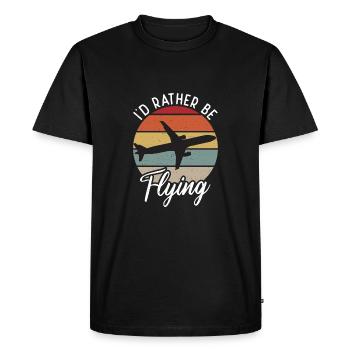 Je préférerais voler un avion pilote d'avion - T-shirt Premium bio Homme - noir - Devant - Nico (187cm)