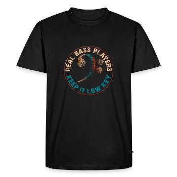 Les vrais bassistes adorent les basses fréquences - T-shirt Premium bio Homme - noir - Devant - Nico (187cm)
