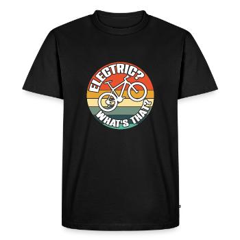 Faire du vélo sans électricité ni batterie - T-shirt Premium bio Homme - noir - Devant - Nico (187cm)