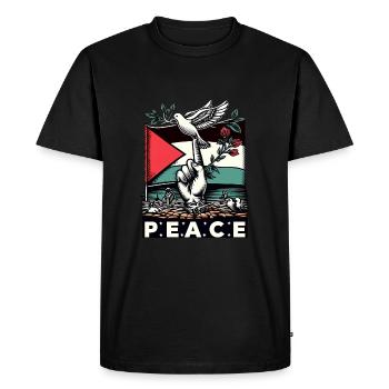 Palestine Flag Flag Freedom Demo - Men's Premium Organic T-Shirt - black - Front - Nico (187cm)