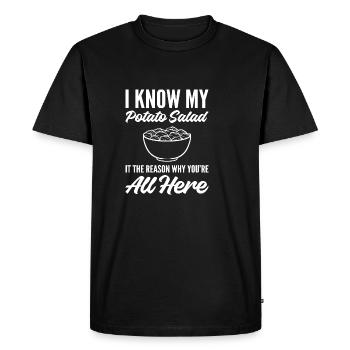 Ma salade de pommes de terre cadeau végétalien - T-shirt Premium bio Homme - noir - Devant - Nico (187cm)