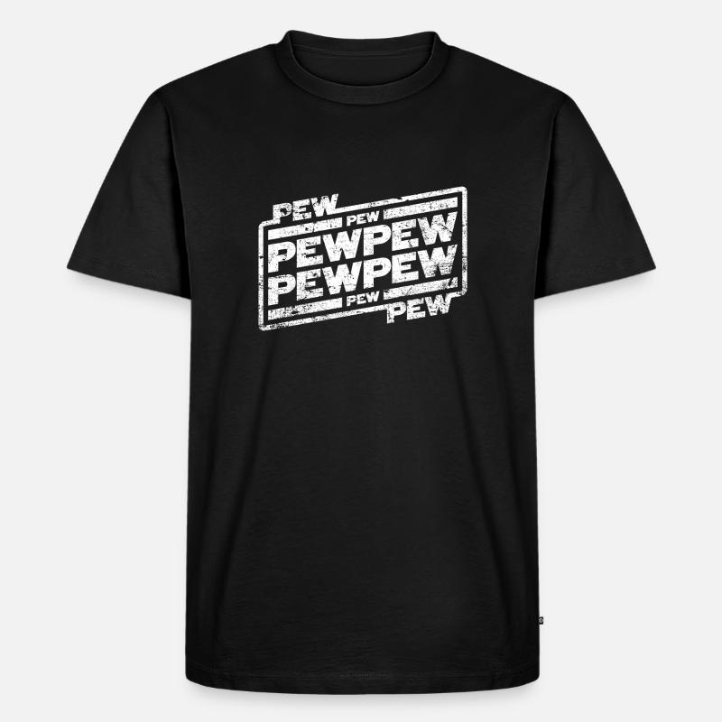 Pew Pew Pew - Männer Premium Bio T-Shirt - Schwarz