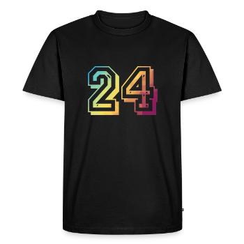 24 years birthday - Men's Premium Organic T-Shirt - black - Front - Nico (187cm)