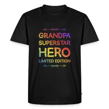 Best Grandpa Hero Saying - Men's Premium Organic T-Shirt - black - Front - Nico (187cm)