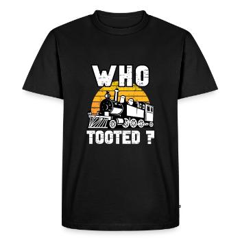 Qui a sonné des trains à vapeur rétro rétro - T-shirt Premium bio Homme - noir - Devant - Nico (187cm)