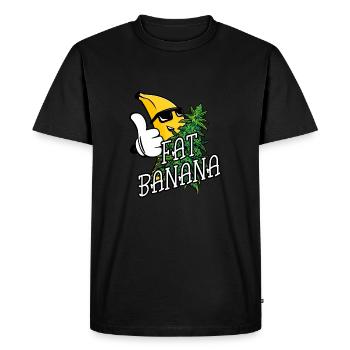 Cannabis Fat Banana - Men's Premium Organic T-Shirt - black - Front - Nico (187cm)