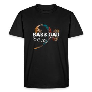 Dad plays bass - Men's Premium Organic T-Shirt - black - Front - Nico (187cm)