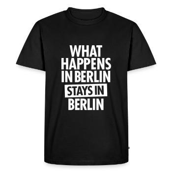 What Happens In Berlin Stays In Berlin - Men's Premium Organic T-Shirt - black - Front - Nico (187cm)