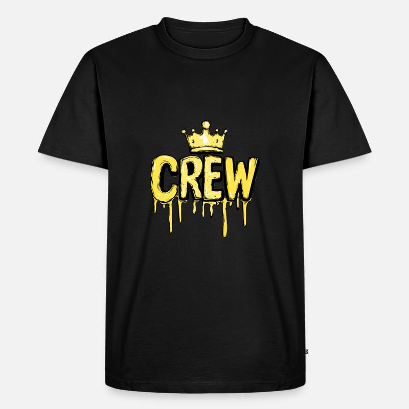 Crew Krone - Männer Premium Bio T-Shirt - Schwarz