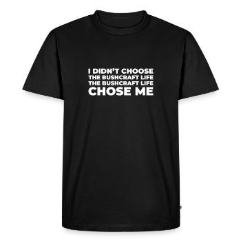 Bushcraft Camping - Men's Premium Organic T-Shirt - black - Front - Nico (187cm)