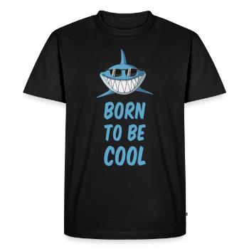 Born to be cool - shark with sunglasses - Men's Premium Organic T-Shirt - black - Front - Nico (187cm)