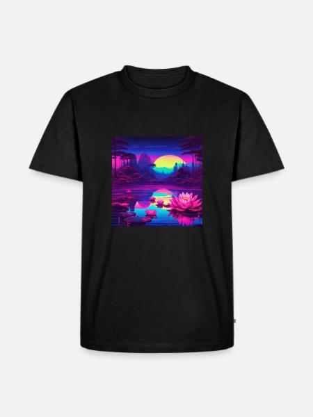 nénuphars sur le lac - T-shirt Premium bio Homme - noir