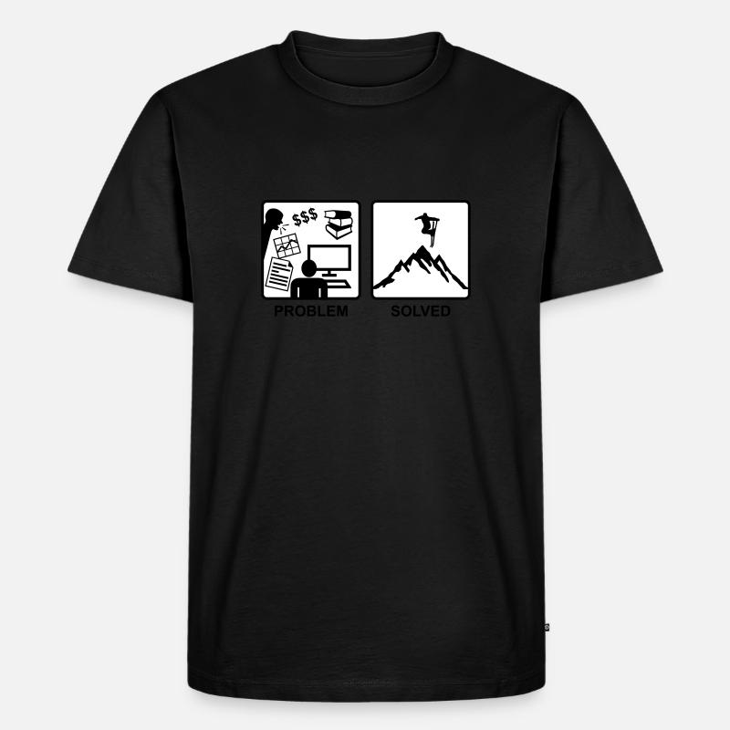 Problem Solved - Skiing - T-shirt Premium bio Homme - noir