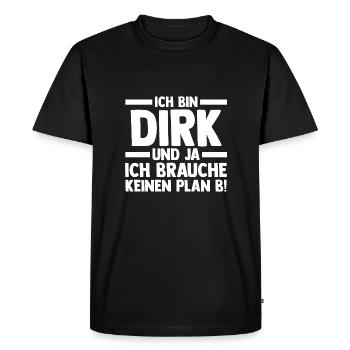 First name Dirk - Men's Premium Organic T-Shirt - black - Front - Nico (187cm)
