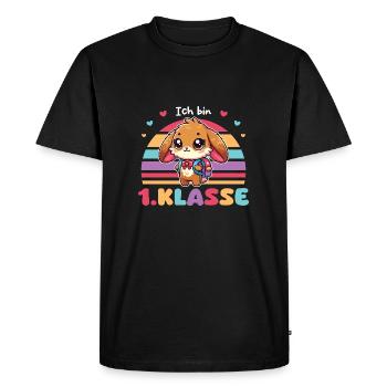 Finally schoolchild cute unicorn for school enrollment - Men's Premium Organic T-Shirt - black - Front - Nico (187cm)