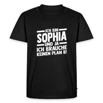 Prénom Sophia - T-shirt Premium bio Homme - noir - Devant - Nico (187cm)