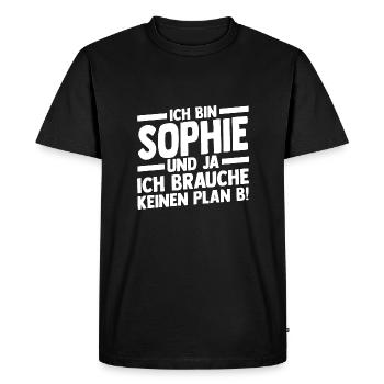 Prénom Sophie - T-shirt Premium bio Homme - noir - Devant - Nico (187cm)