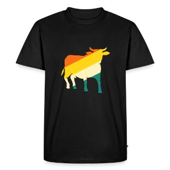 Bovins de buffle Bœufs - T-shirt Premium bio Homme - noir - Devant - Nico (187cm)
