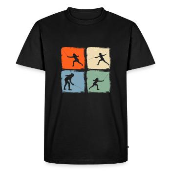 Clôture Clôture - T-shirt Premium bio Homme - noir - Devant - Nico (187cm)