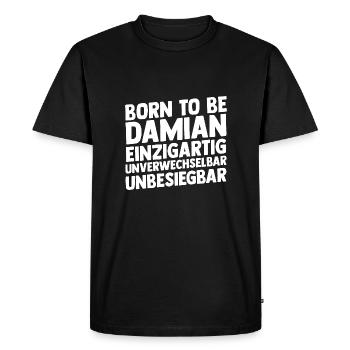 First name Damian - Men's Premium Organic T-Shirt - black - Front - Nico (187cm)