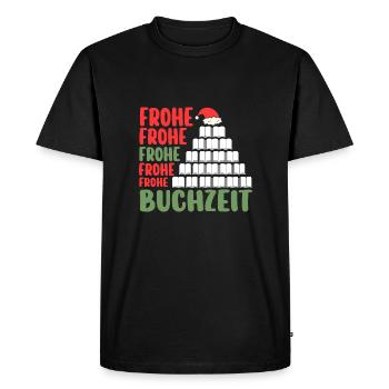 Père Noël Noël Livres de lecture - T-shirt Premium bio Homme - noir - Devant - Nico (187cm)